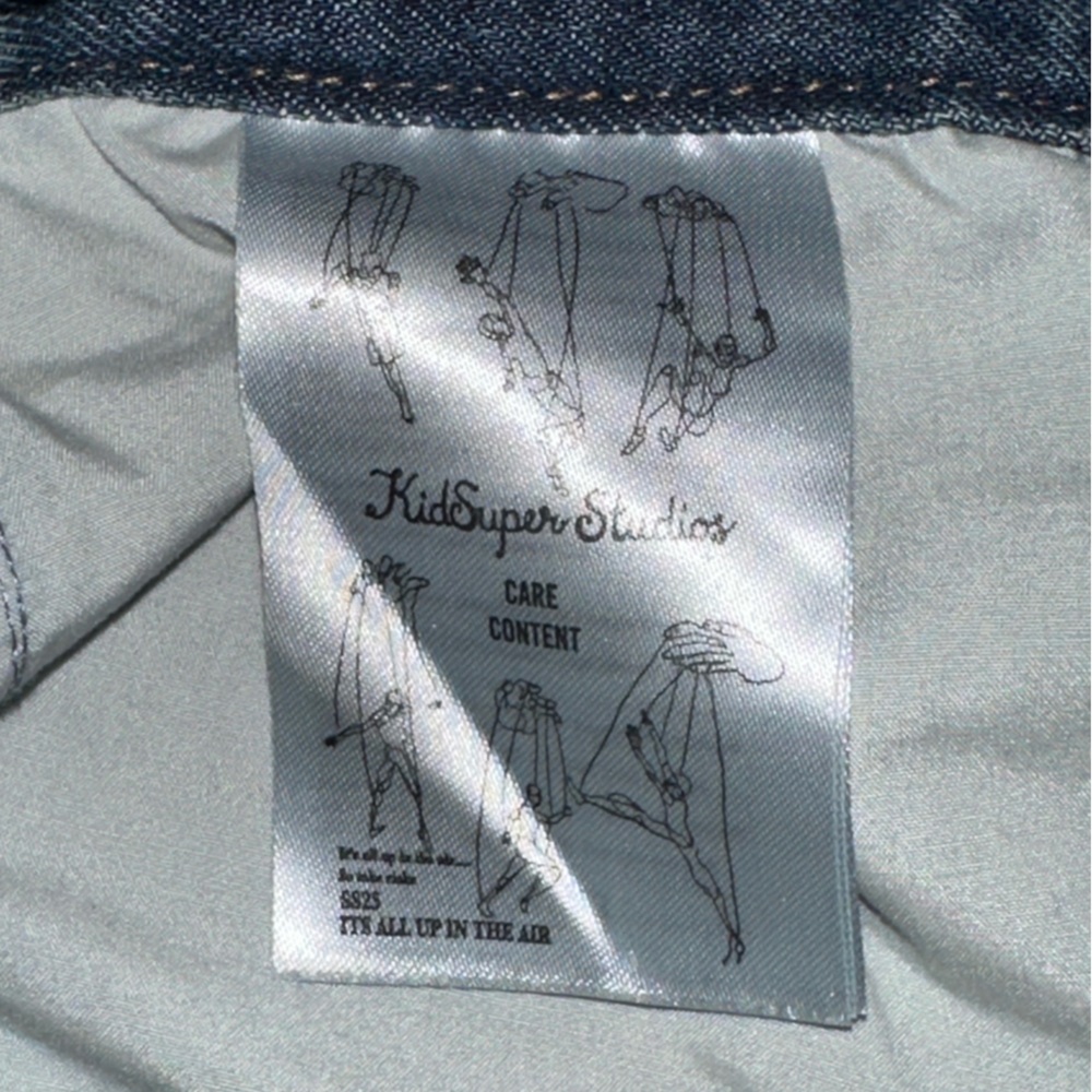 KID SUPER Kidsuper Face Patchwork Baggy Jorts Shorts Light Wash MEDIUM 34 Waist - Picture 6 of 13